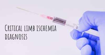 Critical limb ischemia diagnosis