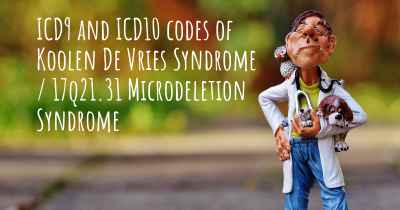 ICD9 and ICD10 codes of Koolen De Vries Syndrome / 17q21.31 Microdeletion Syndrome