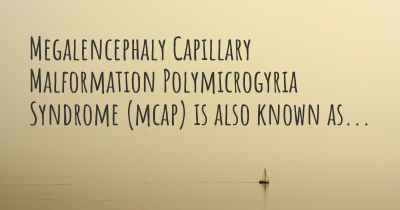 Megalencephaly Capillary Malformation Polymicrogyria Syndrome (mcap) is also known as...