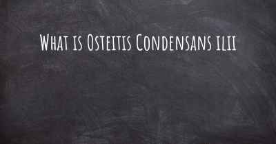What is Osteitis Condensans ilii