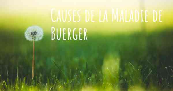 Causes de la Maladie de Buerger