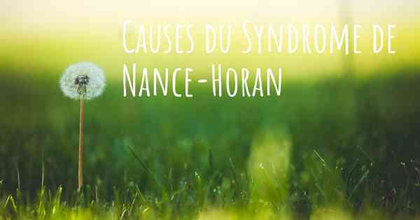 Causes du Syndrome de Nance-Horan
