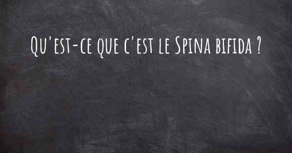 Qu'est-ce que c'est le Spina bifida ?