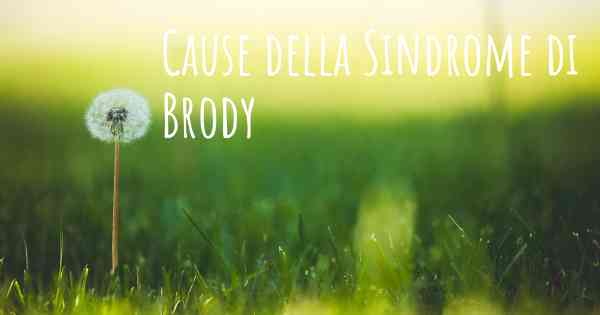 Cause della Sindrome di Brody