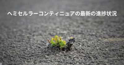 ヘミセルラーコンティニュアの最新の進捗状況