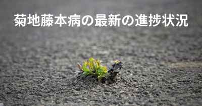 菊地藤本病の最新の進捗状況