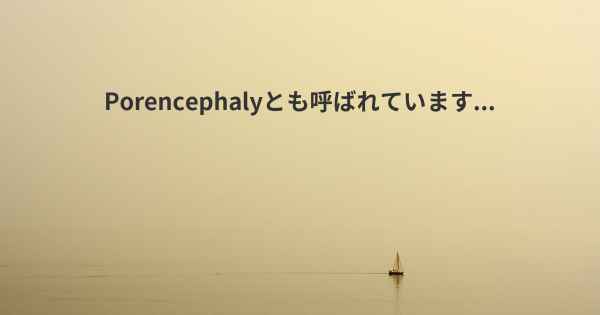 Porencephalyとも呼ばれています...