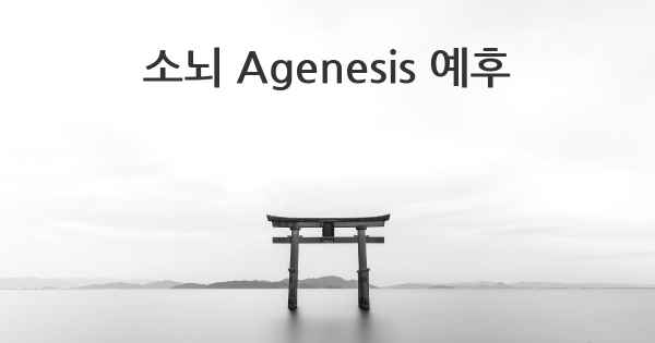 소뇌 Agenesis 예후