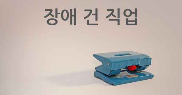 장애 건 직업