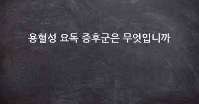 용혈성 요독 증후군은 무엇입니까