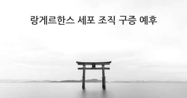 랑게르한스 세포 조직 구증 예후