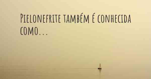 Pielonefrite também é conhecida como...