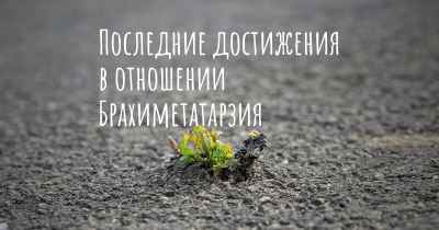 Последние достижения в отношении Брахиметатарзия