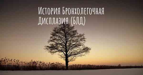 История Бронхолегочная Дисплазия (БЛД)
