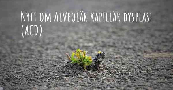 Nytt om Alveolär kapillär dysplasi (ACD)