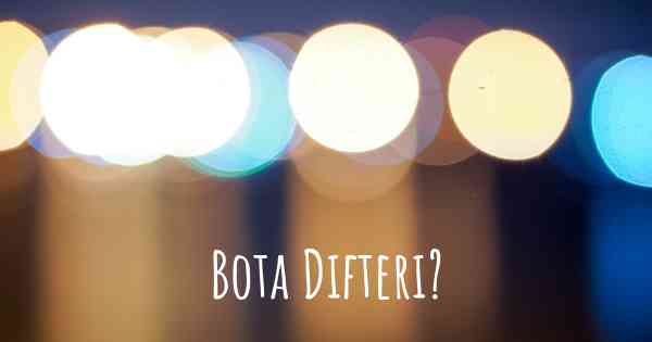 Bota Difteri?
