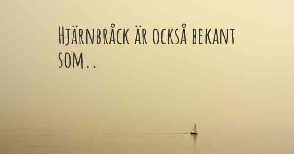 Hjärnbråck är också bekant som..