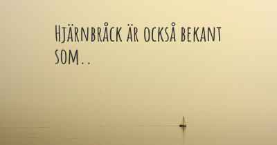 Hjärnbråck är också bekant som..