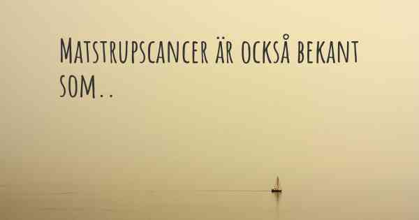 Matstrupscancer är också bekant som..