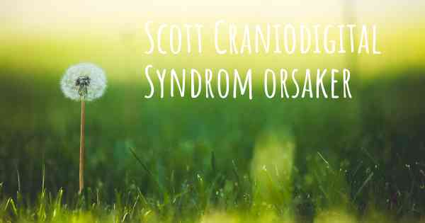 Scott Craniodigital Syndrom orsaker