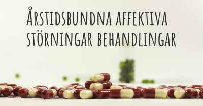 Årstidsbundna affektiva störningar behandlingar