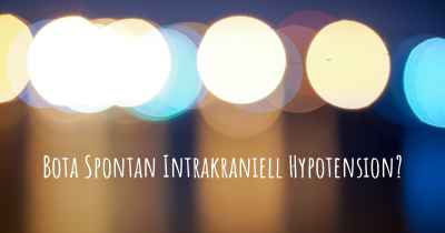 Bota Spontan Intrakraniell Hypotension?