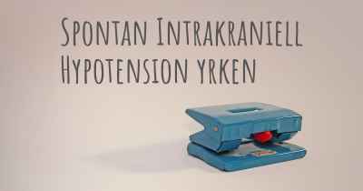 Spontan Intrakraniell Hypotension yrken