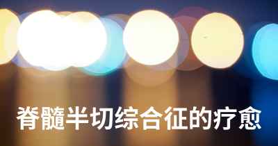 脊髓半切综合征的疗愈