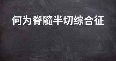 何为脊髓半切综合征