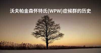 沃夫帕金森怀特氏(WPW)症候群的历史