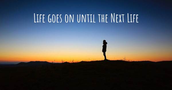 LIFE GOES ON UNTIL THE NEXT LIFE